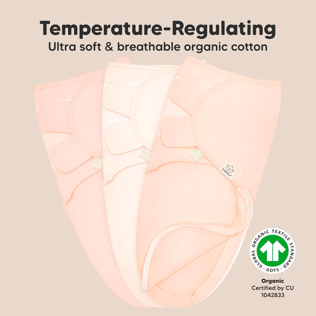 Baby Swaddle Sleep Sacks with Zipper - 3-Pack Swaddles for Newborns 3-6 Months, Infant, Baby Girls, Boys, Soft & Durable Newborn Sleep Sack, Easy Diaper Change Swaddling Blanket (Angelic, L)