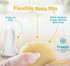 Teetherpop Fillable Silicone Teether for Babies (4-Pack) – Breastmilk Popsicle Molds for Teething w/Spill-Proof Sippy Slits – Freezable Baby Teethers for Liquids & Purées (PinkLemon/LimonTeal/Fucshia)