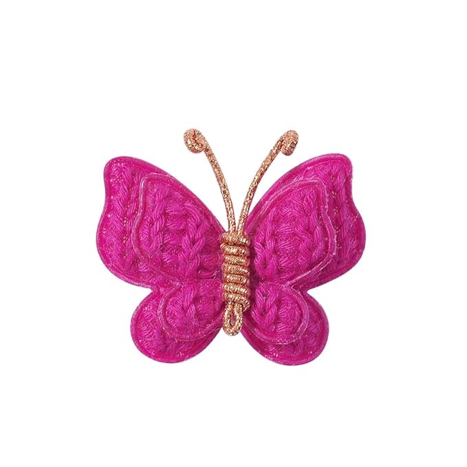 2 Pcs Butterfly Hair Bow Girl, Kid's Cute Hair Clips Barrettes Accessories for Infants Toddlers Baby Kids Fine Hair (Rose Red)