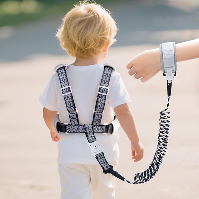 Toddler Leashes + Anti Lost Wrist Link for Kids, 4 in 1 Kid Harness Backpack Leash for Girls Boys, Reflective Kids Anti Lost Leash Cute Baby Harness Belt Strap Foldable Child Safety Leash for Park/Zoo