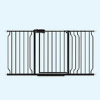 WAOWAO Baby Gate 52.76-62.2" Extra Wide Pressure Mounted Walk Through Swing Auto Close Safety Black Metal Toddler Kids Child Dog Pet Puppy for Stairs,Doorways,Kitchen