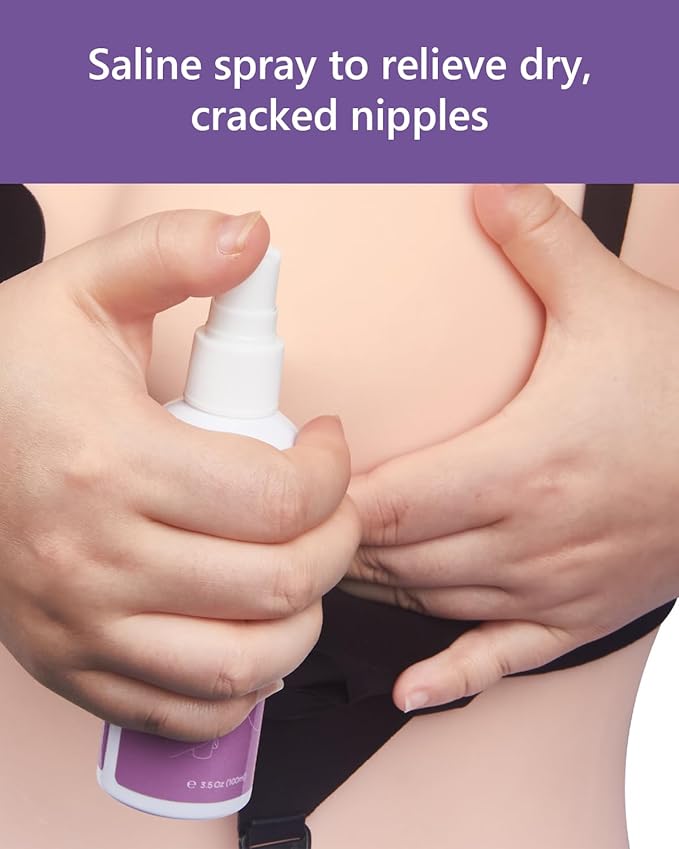 Breastfeeding Essentials Kit for Nursing Moms Nipple Relief,60 Piece Gift Set with Reusable Hot and Cold Breast Therapy Packs/Hydrogel Nipple Pads/Lanolin Nipple cream/Nursing Pads/Nipple Saline Spray