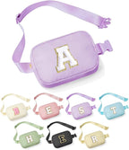 YOOLIFE Gifts for Girls Teen Girls Birthday Gifts - Personalized Gifts for Women, Gifts for Daughter Sister Friends, Purple Initial Crossbody Bag Belt Bag A
