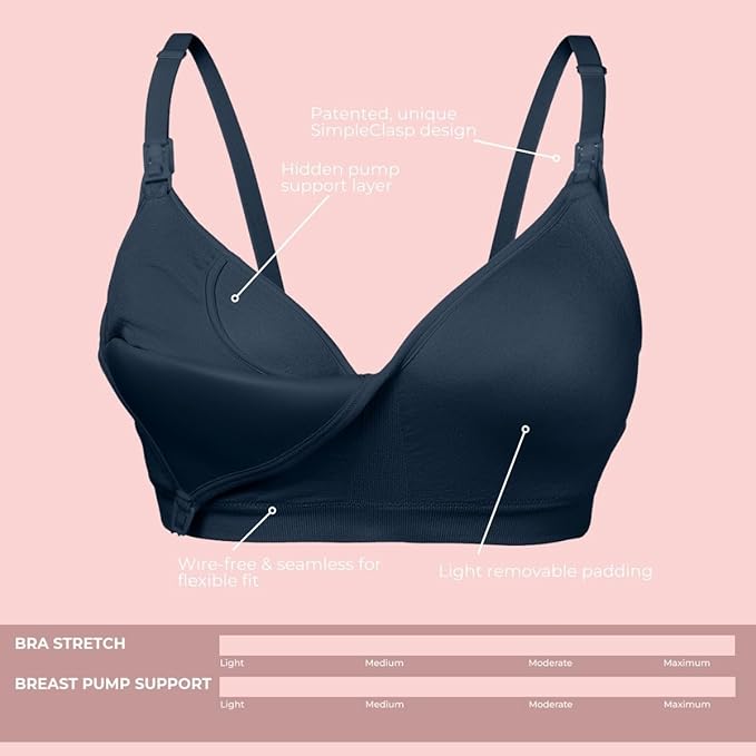Supermom Hands Free Pumping and Nursing Bra - Hands Free Nursing Bra for Pumping - Breastfeeding Bras for Women