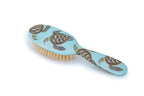 Rock & Ruddle Soft White Natural Boar Bristle Hairbrush for Babies and Young Children | Perfect for Fine Hair Detangling and Smoothing - Turtles