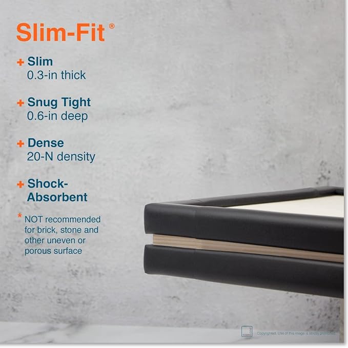 Roving Cove Slim-Fit Corner Edge Protector for Baby Proofing (Small 15ft Edge 4 Corners), Furniture Safety Bumper Guard, Soft NBR Rubber Foam, 3M Adhesive, Onyx Black