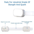 Baby Safety Locks - Maveek 8 Pack Child Proofing Lock For Drawers Doors Cupboard Dresser Door Closet Toilet Seat Oven Refrigerator, Adjustable Transparent Latches, 9 Pcs Extra Adhesive Pads