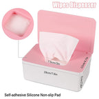 NOVWANG Wipes Dispenser, Baby Wipe Holder, Keeps Wipes Fresh, Refillable Wipe Container Baby Wipes Case for Bathroom Wipes Pouch Case, Pink