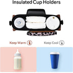 Momcozy Universal Stroller Organizer with Insulated Cup Holder Detachable Phone Bag & Shoulder Strap, Fits for Stroller like Uppababy, Baby Jogger, Britax, BOB, Umbrella and Pet Stroller