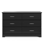 Storkcraft Brookside 6-Drawer Dresser (Black) – GREENGUARD Gold Certified, Black Dresser for Bedroom, Kids & Nursery Storage Chest, Safety Interlocking Drawers, Pre-Installed Tracks, Kids Chest