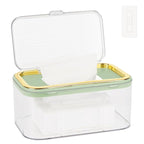 Baby Wipes Dispenser, Holder Container Large Capacity Keep Wipes Fresh & Easy to Open (Gold+Green)