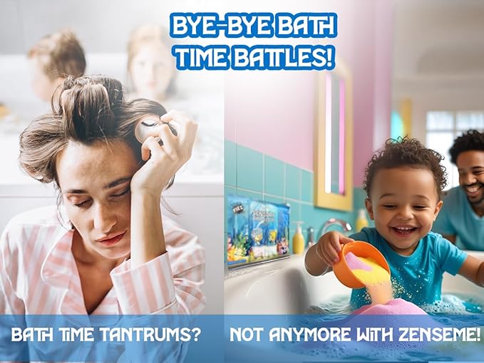 Bath Bombs for Boys - Bath Fizzies Kids Powder – 4 Fizzing Bath Colour Changing Bubble Powder for Children – Fun & Educational Bath Gift Set - Sounds and Sensory Fun