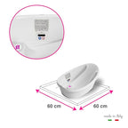 BEABA by OKBaby, Onda Baby Bath, Ergonomic Multi-Position tub for Infants and Babies up to 12 Months, Integrated Water Thermometer, Made in Italy, Pink