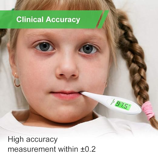 Easy@Home 8 Sec Fast Reading Digital Oral Thermometer for Adult, Kid and Baby, Oral, Rectal and Underarm Temperature Measurement for Fever with Two-Color LCD Display Backlit and Alarm EMT-A12