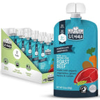 Li’l Hala Baby Food Pouches – Grass-Fed Roast Beef & Organic Veggies – Toddler Pureed Meals with Meat – Protein & Healthy Fats –No Sugar/Hormones – 6+ Months – 3.5 oz (12 Pack)