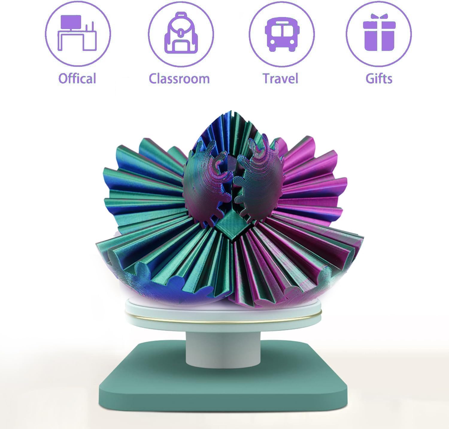 Gear Ball, Gear Sphere,3D Printed Gear Ball Fidget Toys GearSphere Desk Toy, Spin Ball or Cube Fidget Toy,Gear Toy for Stress and Anxiety Relaxing