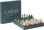 Classic Chess – Green Wooden Chess Set with Acrylic Board – Stylish Coffee Table Game for Adults & Kids Ages 5+ – Multilingual Instructions Included