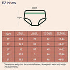 EZ Moms 6 Packs Potty Training Underwear for Girls 100% Cotton Absorption Padded Toilet Training Panties for Toddler Girls 2T-3T Leakproof Reusable Kid Confident Pee Pants with Potty Sticker Chart