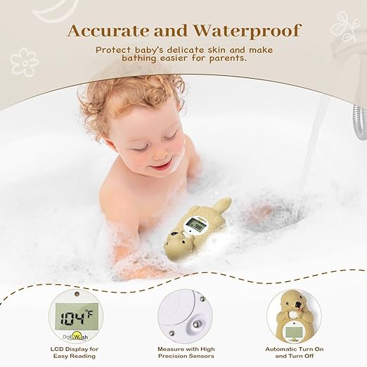 Digtal Baby Bath Thermometer for Infants Accurate Otter Bathtub Thermometer BPA Free Baby Bath Temperature Toy Easy to Use