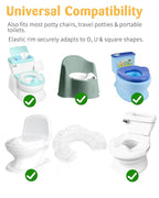 50 Pcs Potty Liners for Summer Infant My Size Potty Pro - Disposable Potty Bags with Elastic Fit, Leakproof & Easy Clean, Fits Most Potty Chairs, Travel Potties, Portable Toilets, 18×8 Inches