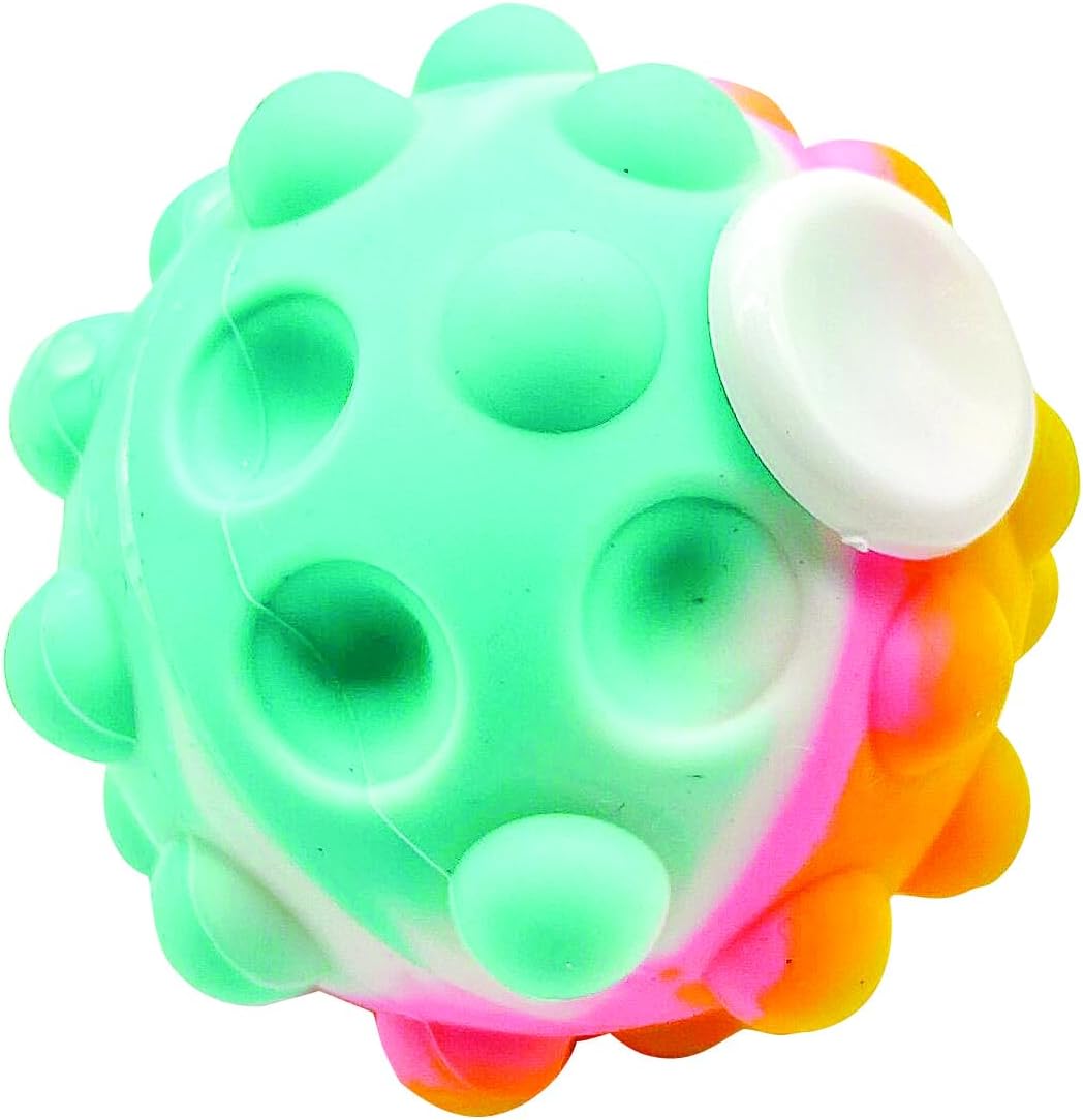 Raymond Geddes Pop 'N' Spin Balls (12 per Box) - Kids and Adult Fidget Toys – Multicolor Pop Fidget Spinner Balls