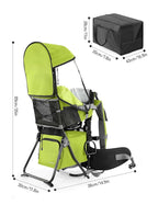 besrey Baby Backpack Carrier, Toddler Hiking Backpack with Safety 3-Height Seat, Adjustable Straps&Waist Belt, Foldable Frame Lightweight Large Capacity Child Carrier for Hiking (Green)