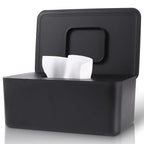 Baby Wipes Dispenser, Wipes Dispenser Baby Wipes Case, Baby Wipe Holder for Fresh Wipes, Non-Slip Wipes Case, Wipe Container with Sealing Design Lid (Black)