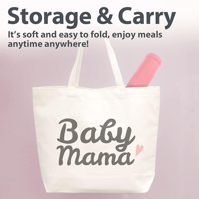 Kids Silicone Placemats, Baby Placemats with Food Catching for Kids Toddler Children Reusable Non-Slip Table Mats Baby Food Mats for Restaurant (Baby Pink)