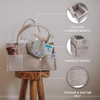 Parker Baby Co. Diaper Caddy - Nursery Storage Bin and Car Organizer for Diapers and Baby Wipes - Oatmeal, Large