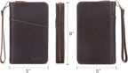 Polare Full Grain Leather Passport Holder Cover Case for Men and Women RFID Blocking Family Travel Wallet Holds 6 Passports