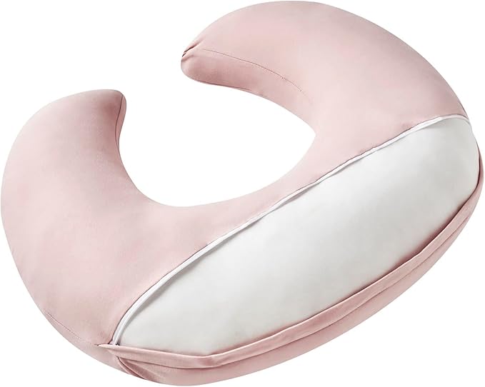 Nursing Pillow, Plus Size Breastfeeding Pillow Original Support for Baby Boys Girls Breastfeeding Essentials, with Removable Soft Cotton Cover (Sepia Rose, Large (25.59*20.08*6.30 Inches))