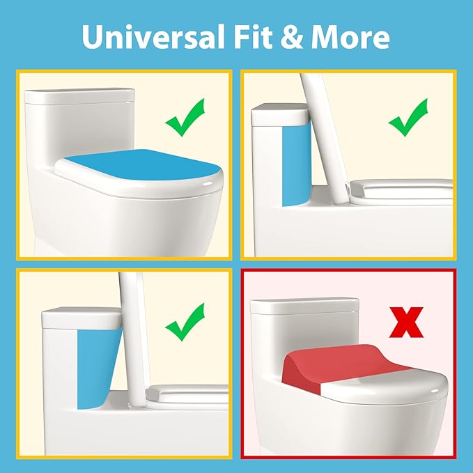 4our Kiddies Baby Toilet Lock (2 Pack) for Child Safety, Baby Proof Toilet Seat Lock with 2 Extra Pallet Fit for Most Standard Toilet, Easy Intallation Toilet Lid Lock with 2 Extra 3M Adhesive