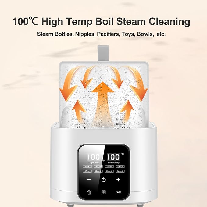 Double Baby Bottle Warmer for Twins: 6-in-1 Fast Breastmilk & Baby Food Heater, 48H Constant Temperature, Water Bath Heating, Universal Fit All Bottles & Jars, Super Large Capacity