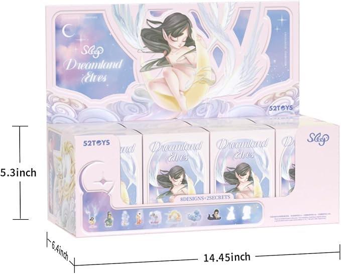 52TOYS Candybox Sleep Dreamland Elves Whole Set (8) Action Figure, Collectible Toy Kawaii Creative Gift Room Decor Desktop Decoration 3.3 Inch, Gift for Birthday Party