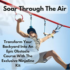 Slackers Exclusive Ninjaline Kit with Rickety Bridge & 15' Bachar Ladder – 36' Obstacle Course Line with 7 Obstacles – Outdoor Ninja Training System