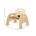 Foundations Simple Sitter 7” Low Wood Feeding Chairs, Wide No-Tip Base, Adjustable Safety Harness, Stackable Wood Toddler Chairs with Food Service Grade Finish, 2 Pack