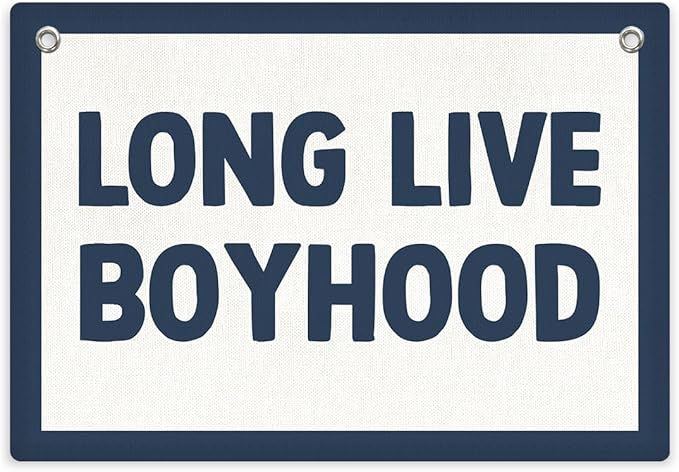 Toddler Boy Room Decor, Long Live Boyhood Banner Wall Hanging, Boys Room Wall Decor Banner Flag, Wall Flag Playroom Nursery Toddle Room Boys Room Decor Classroom Decorations, Banner for Room