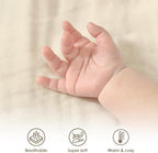 Baby Blankets for Boys Girls, Soft Nursery Minky Blankets with Muslin and Dotted Fleece Back 30x40 inches, Receiving Bed Quilt for Newborn, Infants, Toddlers (Beige)