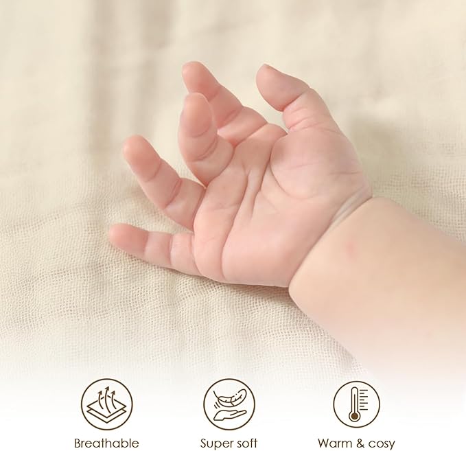 Baby Blankets for Boys Girls, Soft Nursery Minky Blankets with Muslin and Dotted Fleece Back 30x40 inches, Receiving Bed Quilt for Newborn, Infants, Toddlers (Beige)