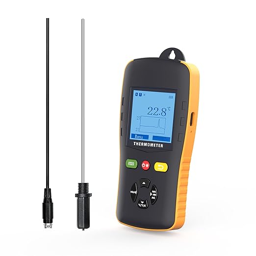 Tzone RTD Temperature Data Logger USB with Probe, PT100 Thermometer Logging Calibrated Digital Industrial Temp Logger with 61440 Recordings and Sound Alarm for Freezer Lab HVAC (-160℃ to 300℃)