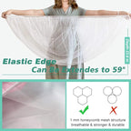 Durable Baby Stroller Mosquito Net (2 Pack) - Universal Elastic Edge Mesh Cover for Bassinets, Cradles, Playards, Car Seats & Mini Cribs | Breathable Travel Essential Newborn Protection (Pink)