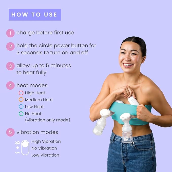 LaVie 2-in-1 Warming Lactation Massager, 2 Pack, Heat and Vibration, Pumping and Breastfeeding Essential, for Clogged Ducts, Improved Milk Flow, Mastitis