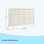 Graco Sasha 6 Drawer Dresser (Frosted Oat) – GREENGUARD Gold Certified, Wood Storage for Nursery or Kids’ Room, Safe Interlocking Drawer System & Easy Assembly with Pre-Installed Tracks