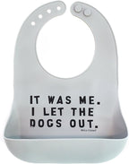 Baby Bib for Eating by Bella Tunno, Waterproof Silicone Bib with Large Food Catcher, Adjustable Fit for Babies 4-12 months & Toddlers 1-3 Years, Boys & Girls, Let The Dogs Out