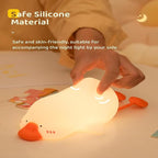 Big Goose Night Light，Squishy Silicone Kids Lamp, Dimmable 3-Gear Warm Light with Tap Control, BPA-Free Baby Cut LED Nightlight for Nursery Bedrooms Camping & Party Decor