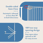 DEARBB Triple Lock Baby Gate for Stairs Doorways and House 31" to 86" Extra Wide Pressure Mounted Easy Walk Through Auto Close Safety Pet Gate White 67.32-76.77"