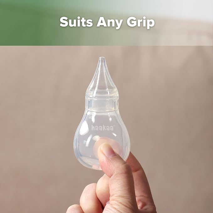Haakaa Silicone Baby Nasal Aspirator | Nose Bulb Syringe | Easy-Squeezy Baby Nose Cleaner, Newborn Infant &Toddler - BPA Free Silicone