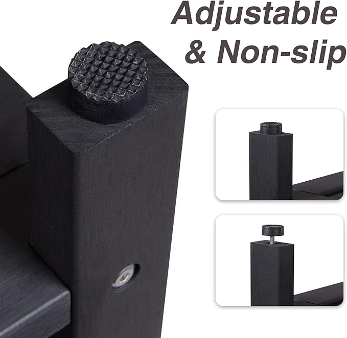 Psilvam Poly Lumber Shower Bench with Storage Shelf, Non-Slip Design, Water Resistant for Bathroom & Living Room (Black)