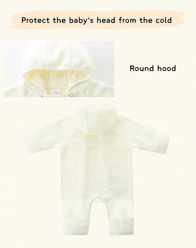 Newborn Baby Fleece Jumpsuit Girls Boys Winter Hooded Coverall Romper Cute Baby Snowsuit Clothes