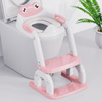 Potty Training Seat with Step Stool Ladder, Upgraded 2-in-1 Toddler Potty Training Toilet Seat with Non-Slip Step Splash Guard Handles and Waterproof Cushion, Toddler Potty Seat for Kids Boys Girls